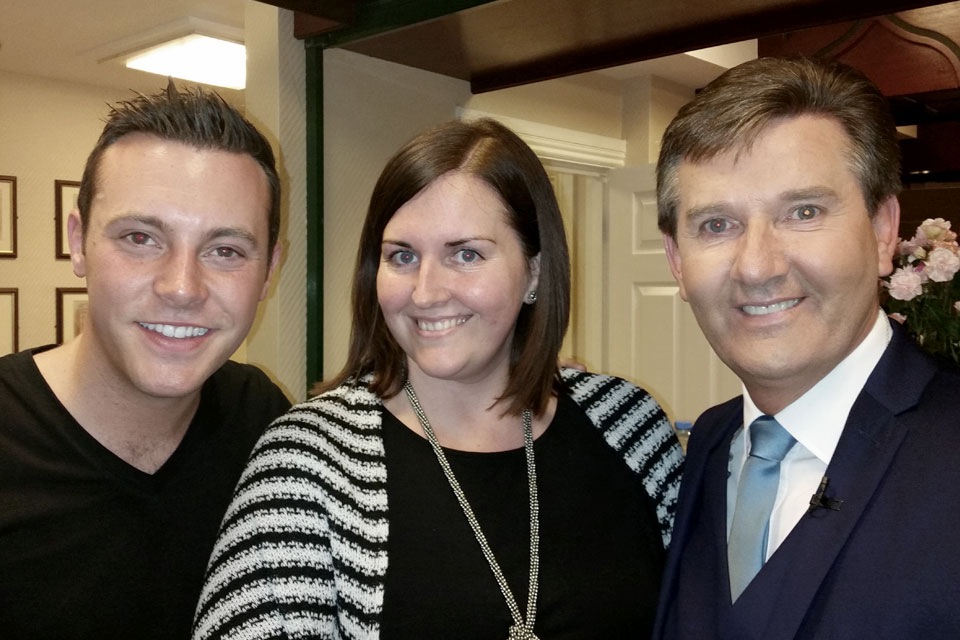 Daniel with his PA Trish and Nathan Carter