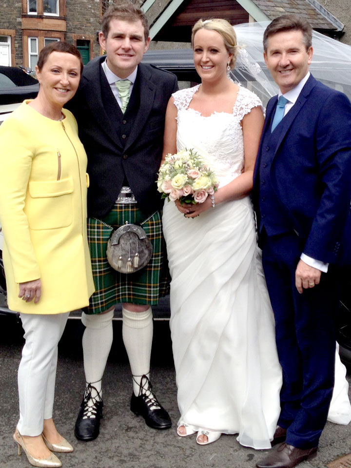 Majella with Daniel at his nephew Chris O Donnells wedding where he married Kelly Hall